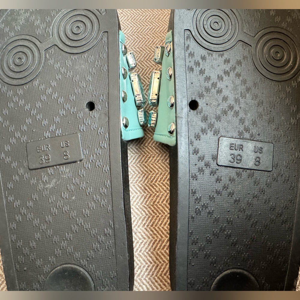 Botkier “Freda” Seafoam Rhinestone Slide Sandals - Size 39/8 - Picture 15 of 15